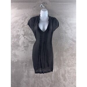 CP Shades Regina Twill Dress Womens Size Small Black Linen Gauze Boho Mini